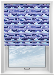 Serene Summit, Blue Dusk - Twist&Fit Roman Blind